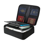 VEVOR Fireproof Document Box, 1000 ℃ Heat Insulated Fireproof & Waterproof Box with Lock, Portable Multi-Layer Home Office Travel File Storage Organizer, for Passports, Important Documents, Files