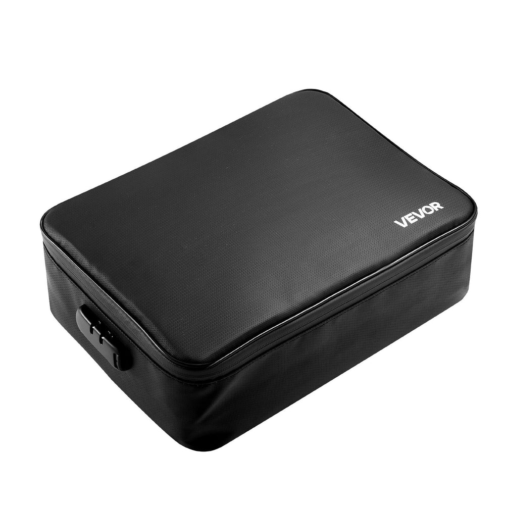 VEVOR Fireproof Document Box, 1000 ℃ Heat Insulated Fireproof & Waterproof Box with Lock, Portable Multi-Layer Home Office Travel File Storage Organizer, for Passports, Important Documents, Files