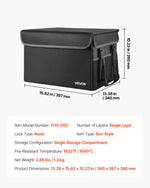 VEVOR Fireproof Document Box, 1000 ℃ Heat Insulated Fireproof & Waterproof Box, Space-Saving and Foldable Design, Portable Home Office Travel File Organizer, for Passports, Important Documents, Files