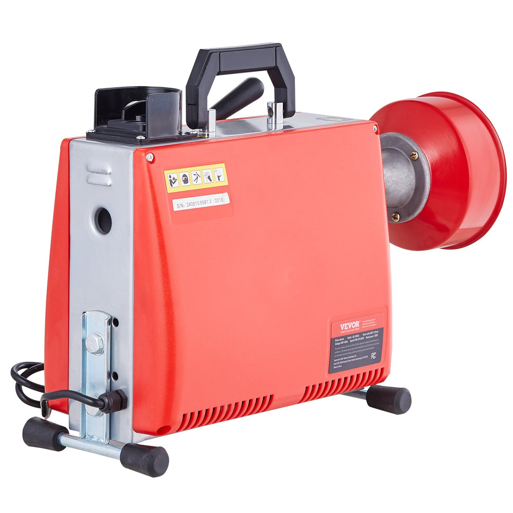 VEVOR Drain Cleaner Machine 20m x 16mm 250W Sewer Snake Auger Manual Feed