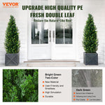 VEVOR 2 Pack 121.9 cm Artificial Cedar Topiary Tree Faux Plant UV Decor In/Outdoor