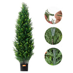 VEVOR 2 Pack 121.9 cm Artificial Cedar Topiary Tree Faux Plant UV Decor In/Outdoor