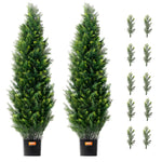 VEVOR 2 Pack 121.9 cm Artificial Cedar Topiary Tree Faux Plant UV Decor In/Outdoor