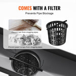 VEVOR 610mm Linear Shower Drain with Square Pattern Grate,Brushed 304 Stainless Steel Rectangle Shower Floor Drain, Sleek Linear Drain with Hair Strainer, Matte Black