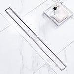 VEVOR 914mm Linear Shower Drain Offset with Tile Insert Cover,Brushed 304 Stainless Steel Rectangle Shower Floor Drain,Linear Drain with Leveling Feet,Hair Strainer Silver
