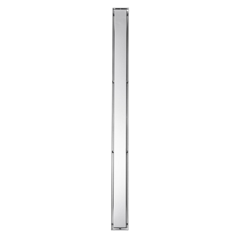 VEVOR 914mm Linear Shower Drain Offset with Tile Insert Cover,Brushed 304 Stainless Steel Rectangle Shower Floor Drain,Linear Drain with Leveling Feet,Hair Strainer Silver