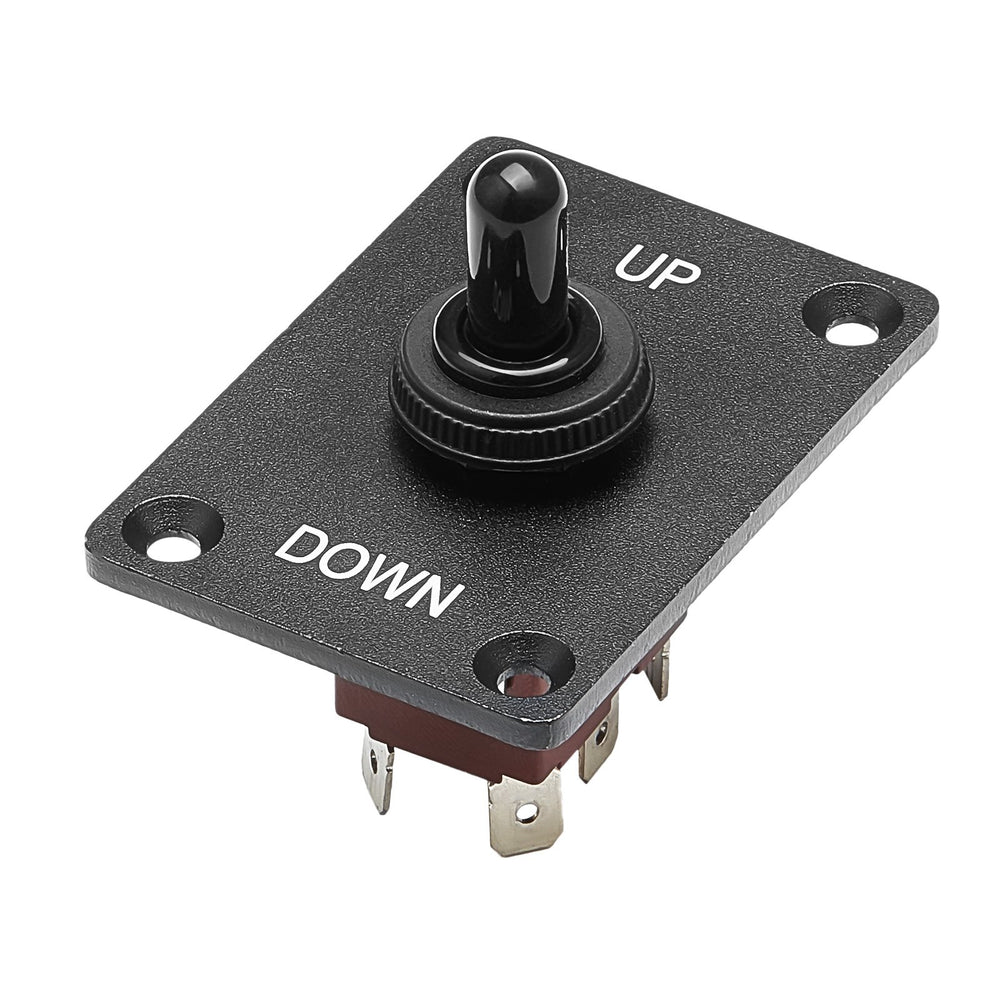 VEVOR Toggle Switch, 6 Pin Momentary Polarity Reversing Toggle Switch (ON)-Off-(ON) DC 12V/30A AC 250V/15A - with Up Down Mounting Panel & Waterproof Boot Cap for Auto Car Marine Boat