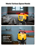 VEVOR Rotary Laser Level Kit, Red Beam 300m Range Slope Adjustable 360-Degree Spinning Self Leveling, Flexible Scanning Angle & IP54 Waterproof, Accurate with Remote Control Receiver Carrying Case