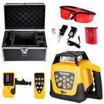 VEVOR Rotary Laser Level Kit, Red Beam 300m Range Slope Adjustable 360-Degree Spinning Self Leveling, Flexible Scanning Angle & IP54 Waterproof, Accurate with Remote Control Receiver Carrying Case