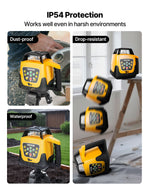 VEVOR Rotary Laser Level Kit, Green Beam 500m Range Slope Adjustable 360-Degree Spinning Self Leveling, Flexible Scanning Angle & IP54 Waterproof, Accurate with Remote Control Receiver Carrying Case