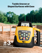 VEVOR Rotary Laser Level Kit, Green Beam 500m Range Slope Adjustable 360-Degree Spinning Self Leveling, Flexible Scanning Angle & IP54 Waterproof, Accurate with Remote Control Receiver Carrying Case