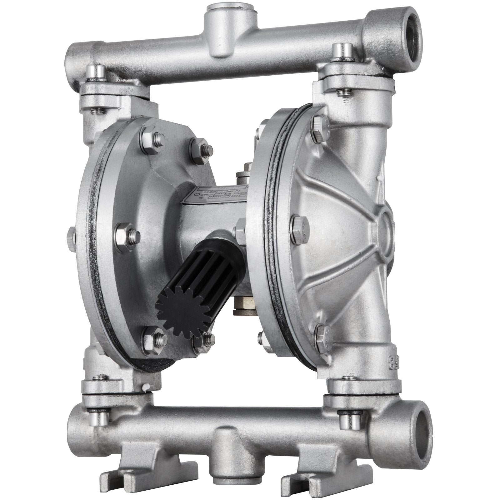 VEVOR Air-Operated Double Diaphragm Pump, Inlet & Outlet, Stainless Steel Body, 11.36 L/min, PTFE Diaphragm Pneumatic Transfer Pump for Petroleum, Diesel, Oil & Low Viscosity Fluids
