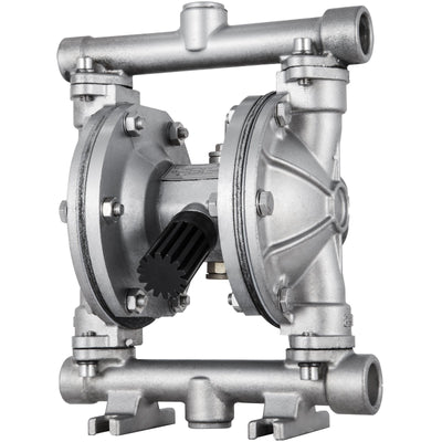 VEVOR Air-Operated Double Diaphragm Pump, Inlet & Outlet, Stainless Steel Body, 11.36 L/min, PTFE Diaphragm Pneumatic Transfer Pump for Petroleum, Diesel, Oil & Low Viscosity Fluids