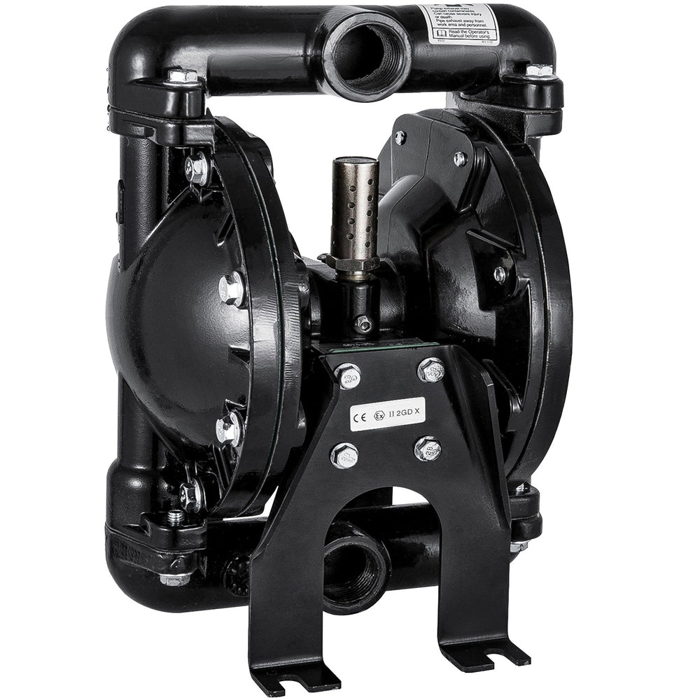 VEVOR Air-Operated Double Diaphragm Pump 25.4mm(1 inch) Inlet Outlet Aluminum 90 L/min(24 GPM) Max 8 bar(120PSI) for Industrial Use