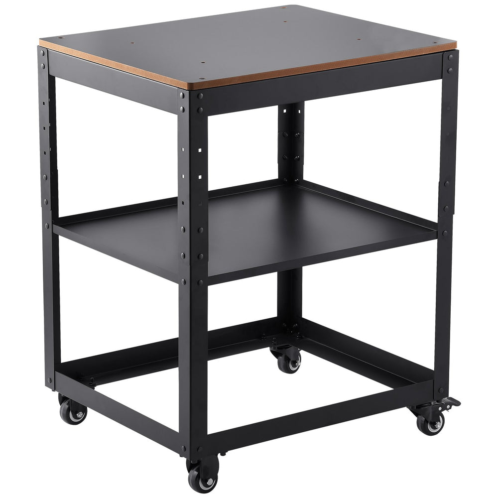 VEVOR Planer Stand, 100 lbs/ 45 kg heavy loads, Three-Gear Height Adjustable thickness planer table,with 4 Stable Casters & Storage Space, for most planers, saws, bench-top machines, power tools
