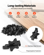 VEVOR 90PCS Hidden Deck Fasteners for Composite Decking Board, Universal Composite T Clips & Plastic Hidden Fasteners with Metal Screws,Polypropylene PP Clips Works with 6.5 mm Gaps, Black