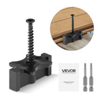 VEVOR 90PCS Hidden Deck Fasteners for Composite Decking Board, Universal Composite T Clips & Plastic Hidden Fasteners with Metal Screws,Polypropylene PP Clips Works with 6.5 mm Gaps, Black