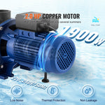 VEVOR Above Ground Pool Pump, 1864W(2.5HP), 454 L/min(120 GPM) Max. Flow Single Speed Swimming Pool Pump, 220V 2850RPM 16M Max. Head Lift Pool Pump with Filter Basket, for Above Ground Pools Hot Tubs Spas, UL Certified