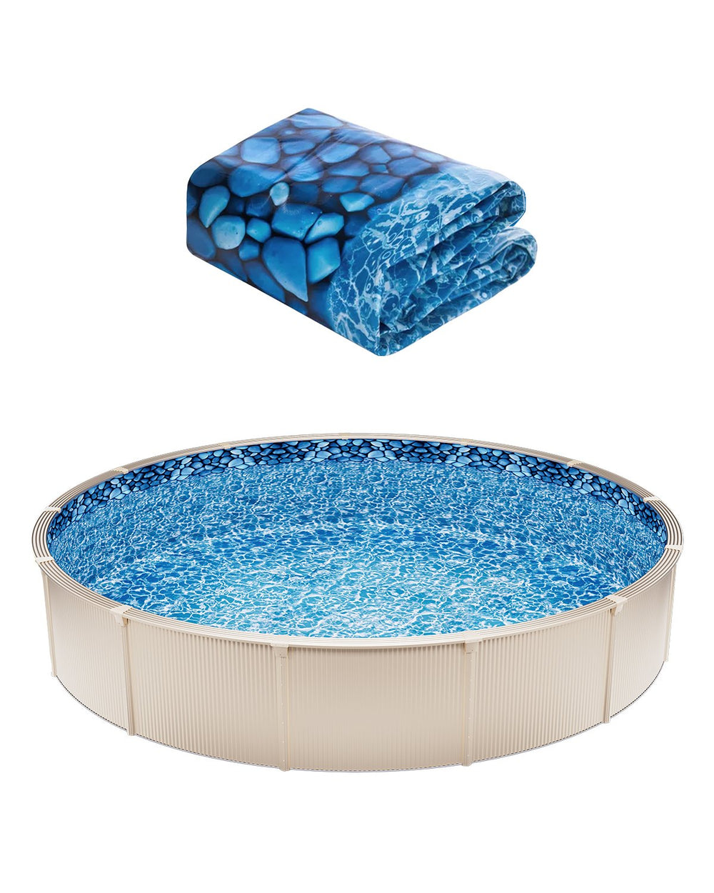 VEVOR 18-ft Round Above Ground Pool Liner, Overlap Pool Liners, Standard Gauge Vinyl, 48-to-54inch Wall Height, Designed for Steel Sided Above-Ground Swimming Pools