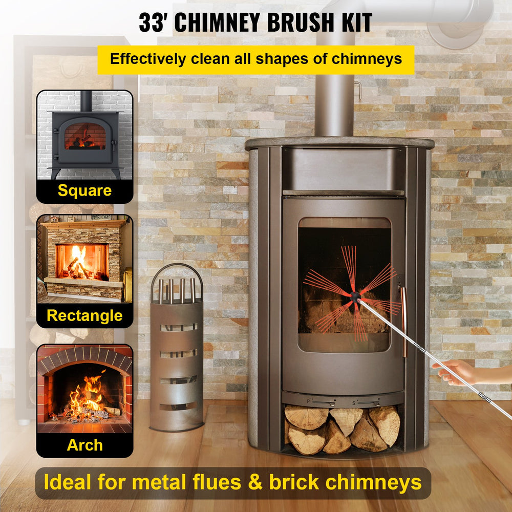 VEVOR Chimney Sweep Kit Chimney Cleaning Kit 1005.8 cm Sooteater Chimney Cleaning Kit