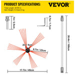VEVOR Chimney Sweep Kit Chimney Cleaning Kit 792.5 cm Sooteater Chimney Cleaning Kit
