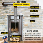 VEVOR Chimney Sweep Kit Chimney Cleaning Kit 914.4 cm Sooteater Chimney Cleaning Kit