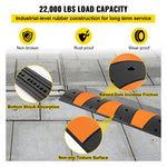 VEVOR Rubber Traffic Calming Device, Single Unit with Dual Channels, 72" Length Modular Design Supports Up to 22000 LBS, Dimensions 72.8 x 12.2 x 2.2, Suitable for Asphalt, Concrete, and Gravel Sur
