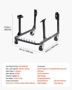 VEVOR Engine Stand, 750 LBS (340 KG) Load Capacity Engine Motor Stand, Heavy-Duty Steel Motor Holder with 4 Swivel Casters and 4 Hook Positions, Suitable for BB-CHEVY and GEN-1 SB-CHEVY Engines