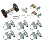 VEVOR Chain Link Rolling Gate Kit Galvanized Steel Rolling Fence 6 Universal Track Bracket Chain Link Rolling Gate Hardware Kit 2 Solid Rubber Wheels Fence Rolling Kit for Chain Link Sliding Gate