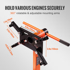 VEVOR Engine Stand, 340 kg Rotating Engine Motor Stand with 360 Degree Adjustable Head, Cast Iron Motor Hoist Dolly, 4-Caster, 4 Adjustable Arms, for Vehicle Maintenance, Auto Repair