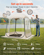 VEVOR Pop up Sports Tent, 1.6x1.6 m Clear Bubble Tent for 2-4 Persons, Waterproof Outdoor Pod with Floor Mat & Top Cover, Garden Igloo Dome Tents Camping Shelter for Events Fishing Cheering