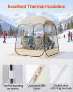 VEVOR Pop up Sports Tent, 1.6x1.6 m Clear Bubble Tent for 2-4 Persons, Waterproof Outdoor Pod with Floor Mat & Top Cover, Garden Igloo Dome Tents Camping Shelter for Events Fishing Cheering
