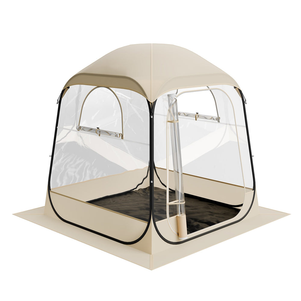VEVOR Pop up Sports Tent, 1.6x1.6 m Clear Bubble Tent for 2-4 Persons, Waterproof Outdoor Pod with Floor Mat & Top Cover, Garden Igloo Dome Tents Camping Shelter for Events Fishing Cheering