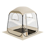 VEVOR Pop up Sports Tent, 1.6x1.6 m Clear Bubble Tent for 2-4 Persons, Waterproof Outdoor Pod with Floor Mat & Top Cover, Garden Igloo Dome Tents Camping Shelter for Events Fishing Cheering