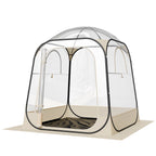 VEVOR Pop up Sports Tent, 1.6x1.6 m Clear Bubble Tent for 2-4 Persons, Waterproof Outdoor Pod with Floor Mat & Top Cover, Garden Igloo Dome Tents Camping Shelter for Events Fishing Cheering