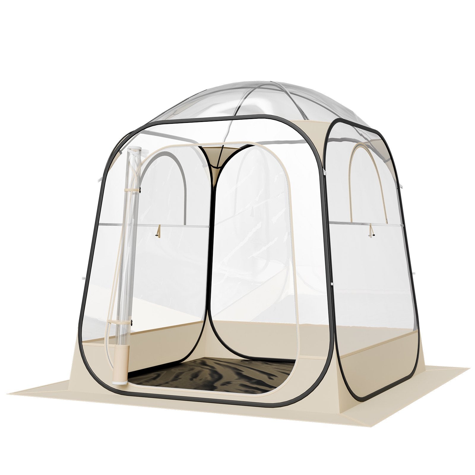 VEVOR Pop up Sports Tent, 1.6x1.6 m Clear Bubble Tent for 2-4 Persons, Waterproof Outdoor Pod with Floor Mat & Top Cover, Garden Igloo Dome Tents Camping Shelter for Events Fishing Cheering