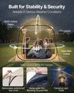 VEVOR Pop up Sports Tent, 1.83x1.83 m Clear Bubble Tent for 2-4 Persons, Waterproof Outdoor Pod with Floor Mat & Top Cover, Garden Igloo Dome Tents Camping Shelter for Events Fishing Cheering