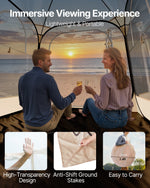 VEVOR Pop up Sports Tent, 1.83x1.83 m Clear Bubble Tent for 2-4 Persons, Waterproof Outdoor Pod with Floor Mat & Top Cover, Garden Igloo Dome Tents Camping Shelter for Events Fishing Cheering