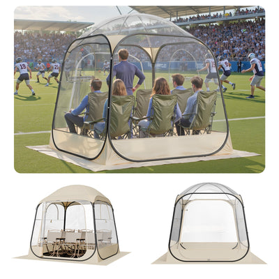 VEVOR Pop up Sports Tent, 1.83x1.83 m Clear Bubble Tent for 2-4 Persons, Waterproof Outdoor Pod with Floor Mat & Top Cover, Garden Igloo Dome Tents Camping Shelter for Events Fishing Cheering