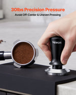 VEVOR Espresso Tamper 53mm, Spring Loaded Coffee Tamper, 30 lbs Tamper Tool Espresso, Stainless Tamper with Non-Slip Grip