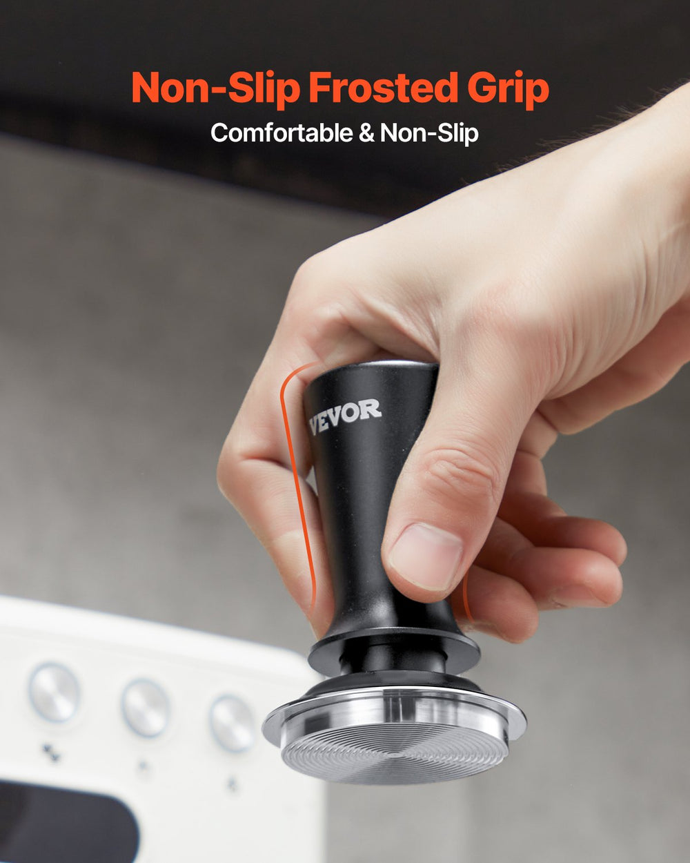 VEVOR Espresso Tamper 53mm, Spring Loaded Coffee Tamper, 30 lbs Tamper Tool Espresso, Stainless Tamper with Non-Slip Grip