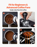 VEVOR Espresso Tamper 53mm, Spring Loaded Coffee Tamper, 30 lbs Tamper Tool Espresso, Stainless Tamper with Non-Slip Grip