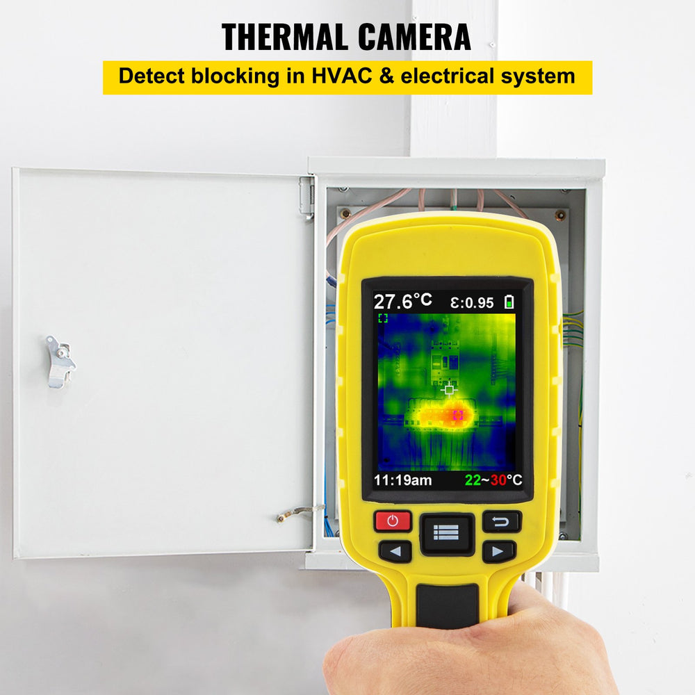 VEVOR Thermal Imaging Camera, 60x60 (3600 Pixels) IR Resolution Infrared Camera with 7.1 cm Color Display Screen, Built-in SD Card and Li-ion Battery, for HVAC, Electrical system Automatic Detect