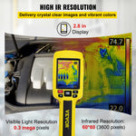 VEVOR Thermal Imaging Camera, 60x60 (3600 Pixels) IR Resolution Infrared Camera with 7.1 cm Color Display Screen, Built-in SD Card and Li-ion Battery, for HVAC, Electrical system Automatic Detect