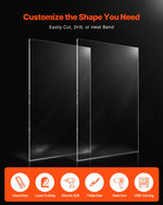 VEVOR Clear Acrylic Sheets, 2-Pack Plastic Sheet, 24 x 48 Inch 1/8 Inch Thick Clear Plastic Cast Transparent Glass for Crafting Projects, Replacement Picture Frame Glass, DIY Display, Easy to Cut
