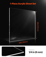 VEVOR Clear Acrylic Sheet, 1 Pack Plastic Sheet, 36 x 48 Inch 1/4 Inch Thick Clear Plastic Cast Transparent Glass for Crafting Projects, Replacement Picture Frame Glass, DIY Display, Easy to Cut