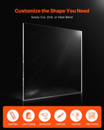 VEVOR Clear Acrylic Sheet, 1 Pack Plastic Sheet, 36 x 48 Inch 1/4 Inch Thick Clear Plastic Cast Transparent Glass for Crafting Projects, Replacement Picture Frame Glass, DIY Display, Easy to Cut