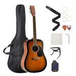 VEVOR 41 in / 1041.4 mm Dreadnought Acoustic Guitar Beginner Bundle Gig Bag Adult Sunburst