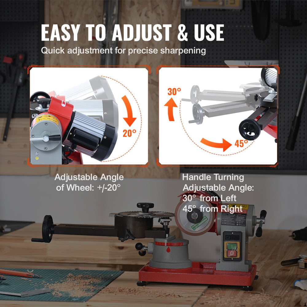 VEVOR Circular Saw Blade Sharpener Grinder 370W 3600RPM & 5-inch Grinding Wheel
