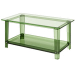 VEVOR Acrylic Coffee Table, 2 Tiers Center Table with Storage Shelf, Modern Rectangle Acrylic Coffee Desk, Ideal for Dining Room, Kitchen Island, Restaurant, Office, 50 x 80 x 40 cm (Green)